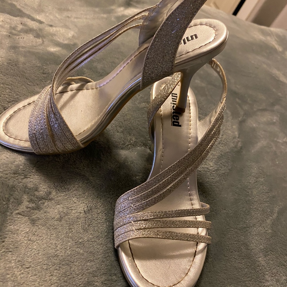 Sparkly kitten heeled sandals